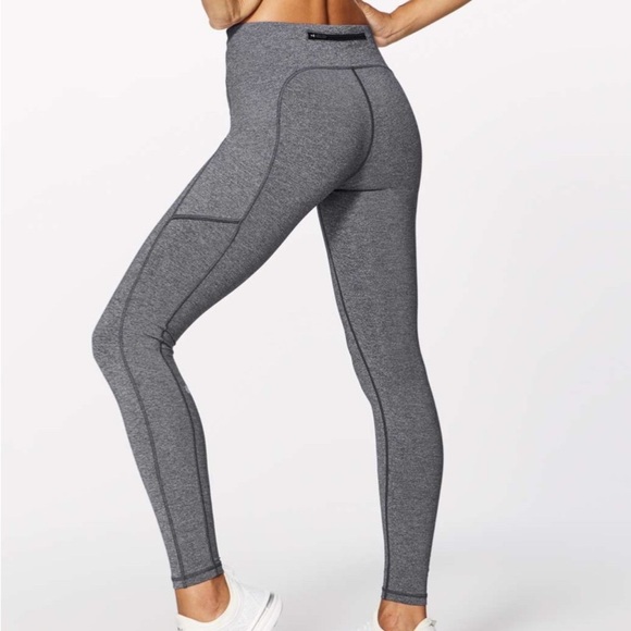 Lululemon Grey Speed Up Tight Legging Zipper Pouch Women’s Size 4 - Picture 1 of 13